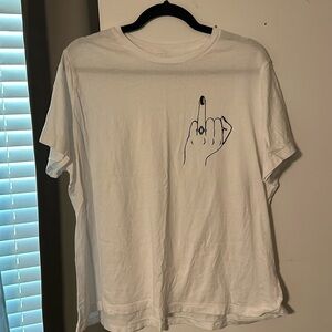 White T-Shirt with Engagement Ring Print